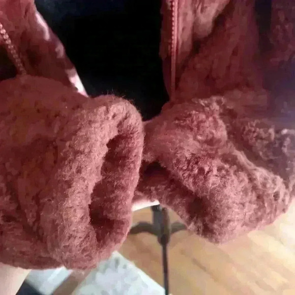 Urban Outfitters Womens Rust Brown Eva Faux Fur Jacket S - Picture 7 of 15